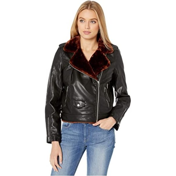 Blank NYC Jackets & Blazers - Blank Nyc Dreamers Fur & Faux Leather Moto Jacket